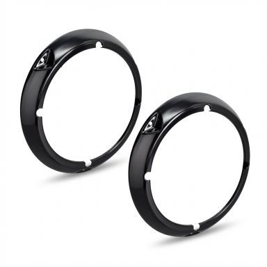 Black Headlight Trim Rings | Pair | 66-70 Ford Bronco | Also Fits 71-77