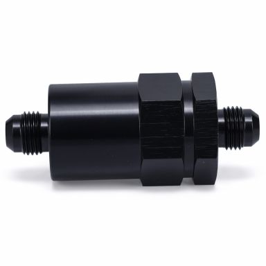 Black Billet Inline Fuel Filter | 40 Micron | 6AN Male/Male