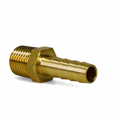 Hose End Fitting | Straight, Brass | 1/4 NPT x 5/16 Barb