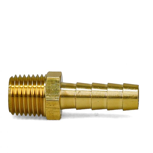 Hose End Fitting | Straight Brass | 1/4 NPT x 5/16 Barb