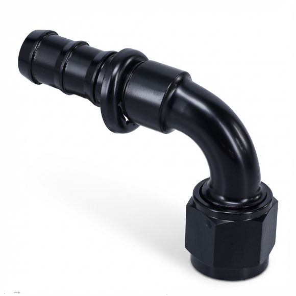 Socketless Hose End Fitting | 90-Degree | 10AN x 5/8 Barb