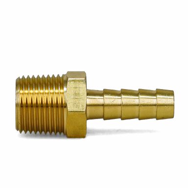 Hose End Fitting | Straight, Brass | 3/8 NPT x 5/16 Barb