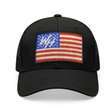 Snapback Trucker Hat | Black | WILD HORSES American Flag