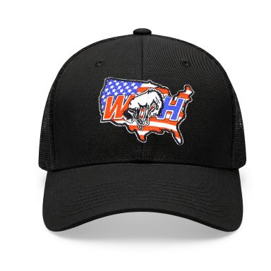Snapback Trucker Hat | Black | WILD HORSES America Logo