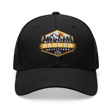 Snapback Trucker Hat | Black | WILD HORSES Mountain Logo