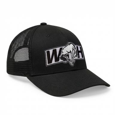 Snapback Trucker Hat | Black | WILD HORSES WH Gray Logo