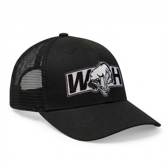 Snapback Trucker Hat | Black | WILD HORSES WH Gray Logo