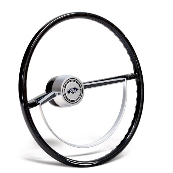 Steering Wheel + Half Moon Satin Horn Ring | 66-73 Ford Bronco