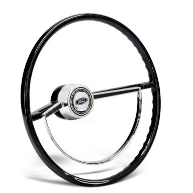 Steering Wheel + Half Moon Chrome Horn Ring | 66-73 Ford Bronco