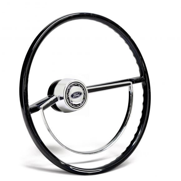Steering Wheel + Half Moon Chrome Horn Ring | 66-73 Ford Bronco