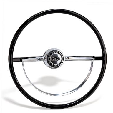 Steering Wheel + Half Moon Chrome Horn Ring | 66-73 Ford Bronco