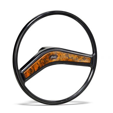 Steering Wheel + Walnut Horn Bar | OE Type | 74-77 Bronco, 71-77 Ford Truck