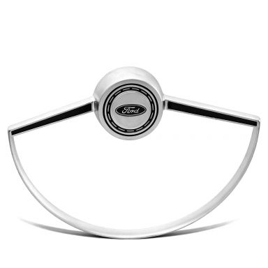 Satin Horn Button with Ring | OE Steering Wheel | 66-73 Ford Bronco