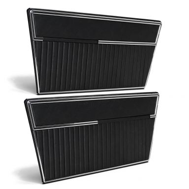 Deluxe Vinyl Door Panels | Black, Pair | 1968-77 Ford Bronco