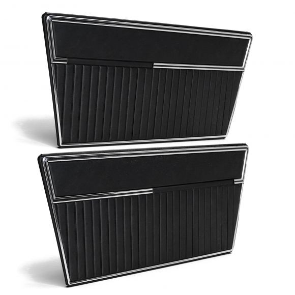Deluxe Vinyl Door Panels | Black, Pair | 1968-77 Ford Bronco