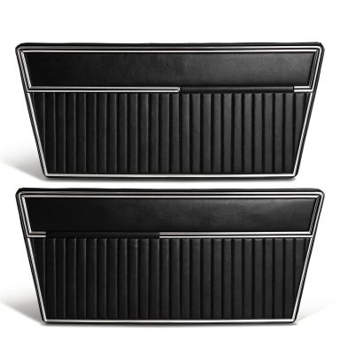 Deluxe Vinyl Door Panels | Black, Pair | 1968-77 Ford Bronco