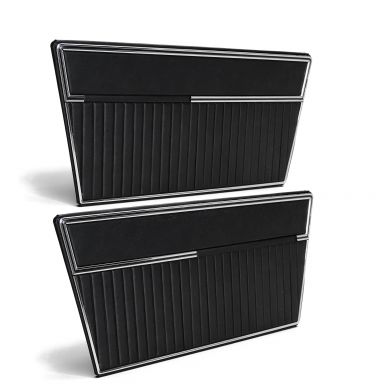Deluxe Vinyl Door Panels | Black, Pair | 1968-77 Ford Bronco