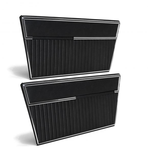 Deluxe Vinyl Door Panels | Black, Pair | 1968-77 Ford Bronco