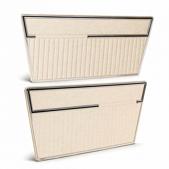 Deluxe Vinyl Door Panels | Parchment, Pair | 1968-77 Ford Bronco