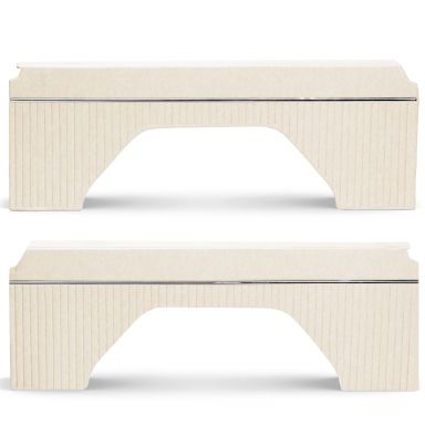 Interior Quarter Panel Trim Inserts | OE Type, Parchment Vinyl, Pair | 1977 Ford Bronco