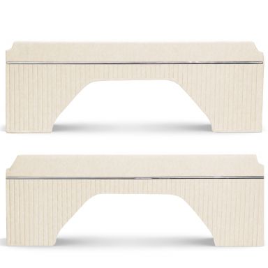 Interior Quarter Panel Trim Inserts | No Top, Pair , Parchment Vinyl | 1977 Ford Bronco