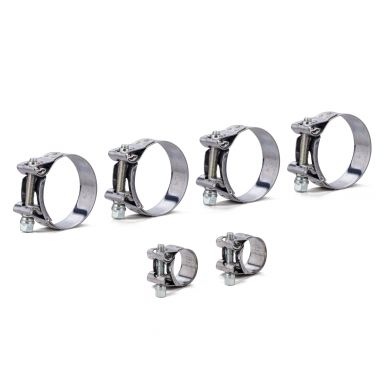 Stainless Radiator Hose T-Bolt Clamps Set | V8 | 1969-77 Ford Bronco