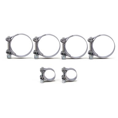 Stainless Radiator Hose T-Bolt Clamps Set | V8 | 1969-77 Ford Bronco