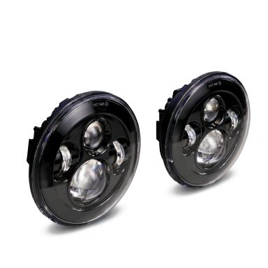 Revolution LED Headlights | Black, 7 inch Round | 66-78 Bronco, 48-78 Ford Truck