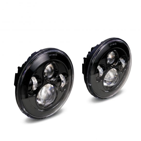 Revolution LED Headlights | Black, 7 inch Round | 66-78 Bronco, 48-78 Ford Truck