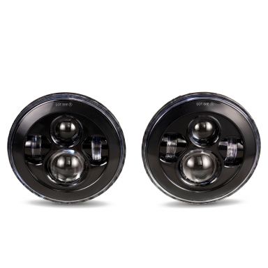 Revolution LED Headlights | Black, 7 inch Round | 66-78 Bronco, 48-78 Ford Truck