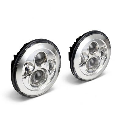 Revolution LED Headlights | Chrome, 7 inch Round | 66-78 Bronco, 48-78 Ford Truck