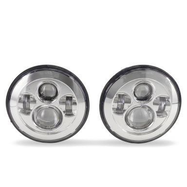 Revolution LED Headlights | Chrome, 7 inch Round | 66-78 Bronco, 48-78 Ford Truck