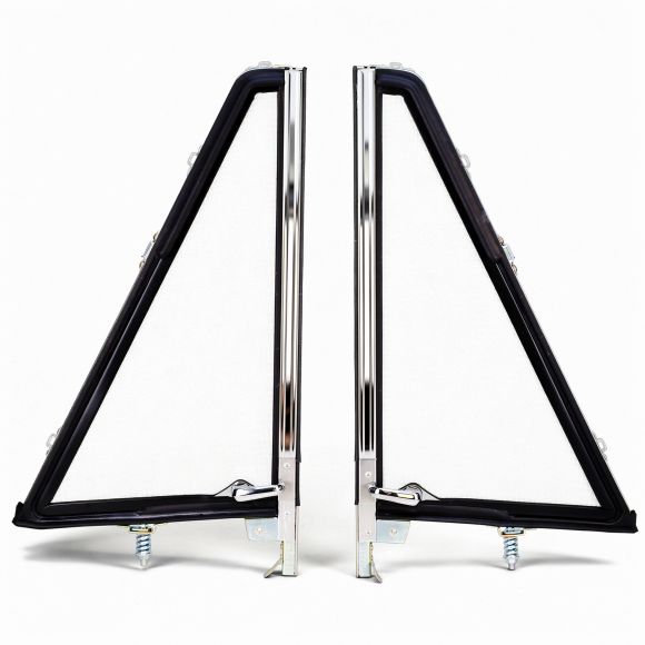 Vent Windows | Chrome with Black - PAIR | 68-77 Bronco - also fits 1966-67