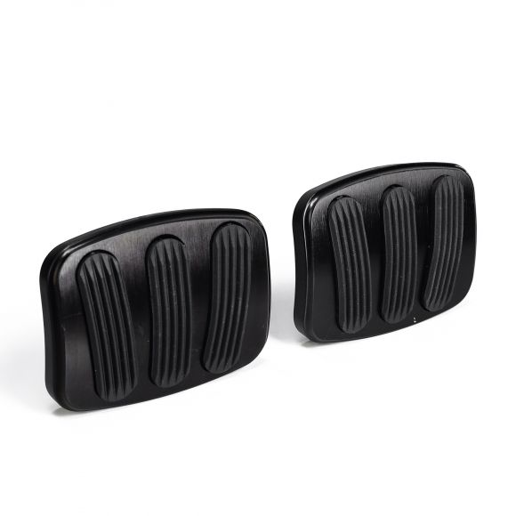 Lokar Black Billet Brake & Clutch Pedal Pads | 66-96 Bronco, 63-96 Ford Truck