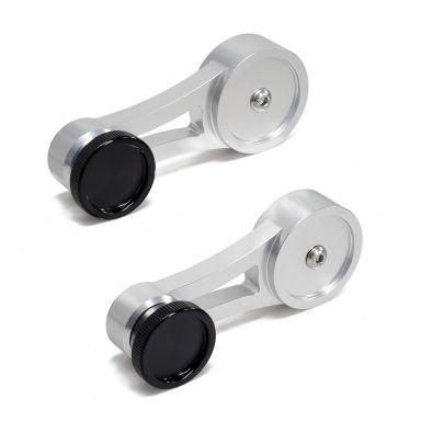 Billet Short Window Crank Handles + Black Knobs | Pair | 68-79 Ford Bronco & Truck