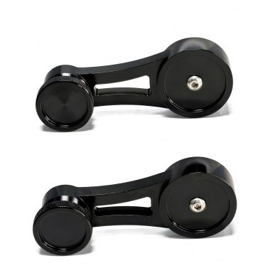 Black Billet Short Window Crank Handles | Pair | 1968-79 Ford Bronco & Truck