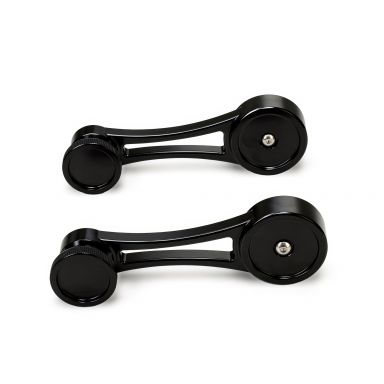 Premium Black Billet Window Crank Handles + Billet Knobs | Pair | 68-79 Ford Bronco & Truck