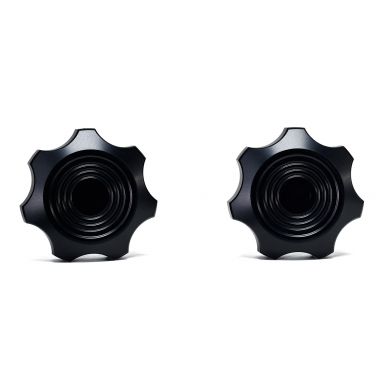 'Route 66' Black Billet Aluminum Windshield Knobs | Pair | 1966-77 Ford Bronco