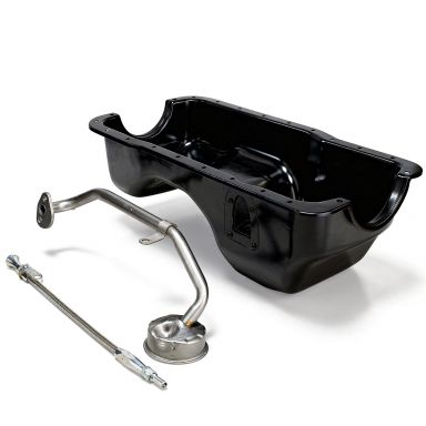 Engine Oil Pan Kit + Stainless Dip Stick & Tube | SBF 289 302 V8 | 66-77 Ford Bronco