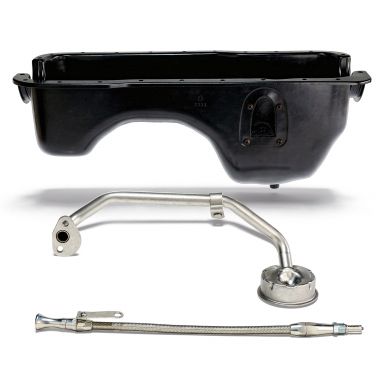 Engine Oil Pan Kit + Stainless Dip Stick & Tube | SBF 289 302 V8 | 66-77 Ford Bronco