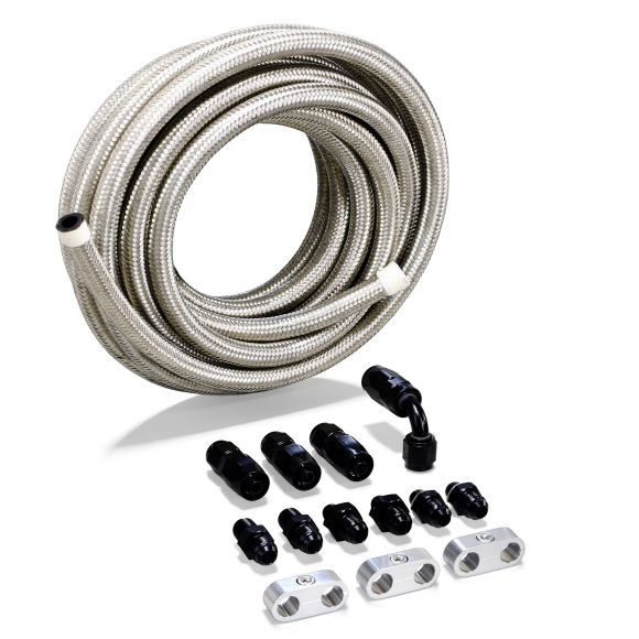 Ford C4 Automatic Transmission Stainless Braided Hose Kit | 1973-77 Ford Bronco