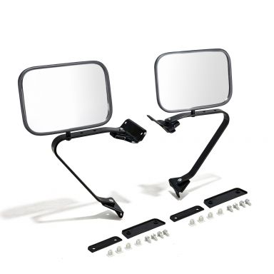Folding Door Side Mirrors | Black | 66-96 Bronco, 67-96 Ford Truck