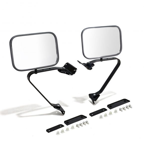 Folding Door Side Mirrors | Black | 66-96 Bronco, 67-96 Ford Truck