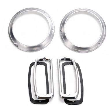 Billet Headlight Rings + Taillight Bezels Set | 66-77 Ford Bronco