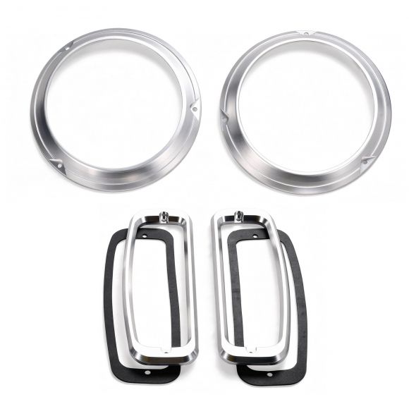 Billet Headlight Rings + Taillight Bezels Set | 66-77 Ford Bronco