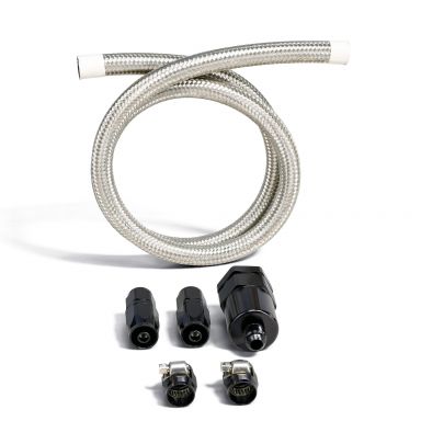 Stainless Mechanical Fuel Pump to Carb Hose Kit + Filter | 1966-77 Ford Bronco