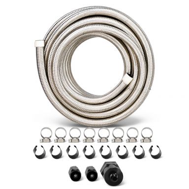 Stainless Fuel Hose Kit | Dual Tank with Under Seat Switch | 1966-77 Ford Bronco