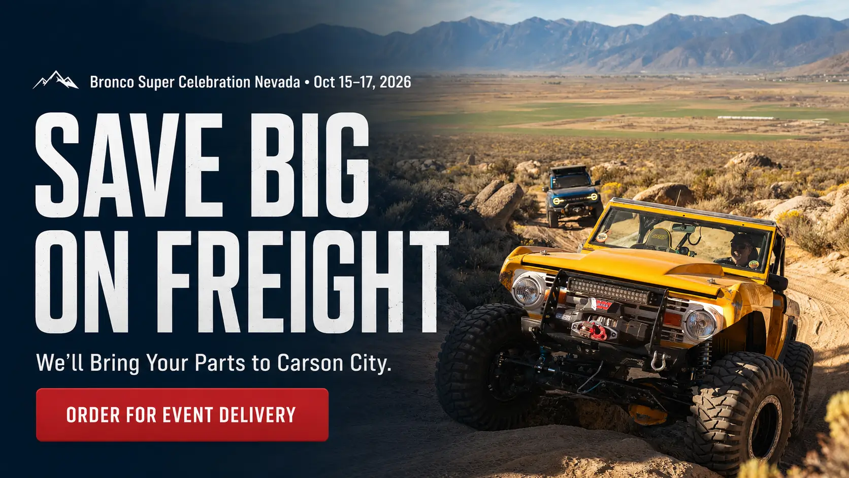 Order ahead for Bronco Super Celebration Nevada event delivery