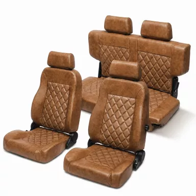 Caballo Seats | Front & Rear | Diamond Whiskey | 66-77 Ford Bronco