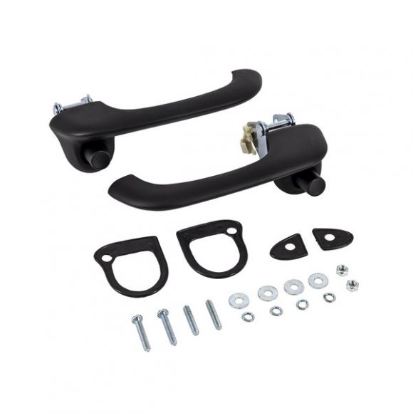 Black Satin Outer Door Handles, 66-77 Ford Bronco